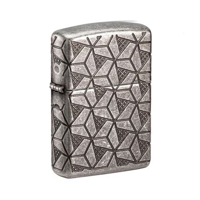Zippo Benzin-Feuerzeug Chrom, Geometric Pattern 60006120, unbefüllt
