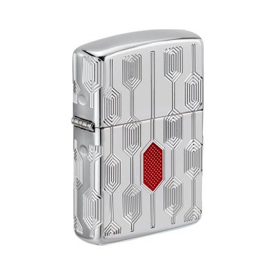 Zippo Benzin-Feuerzeug Chrom, poliert Stylish Pattern 60006150, unbefüllt