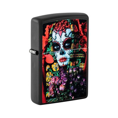 Zippo Benzin-Feuerzeug schwarz Sugar Skull Woman 60006561, unbefüllt