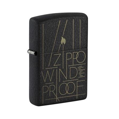 Zippo Benzin-Feuerzeug Black Crackle Line Art 60007186, unbefüllt