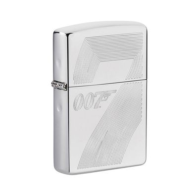 Zippo Benzin-Feuerzeug chrom poliert, 007 James Bond 60005886, unbefüllt
