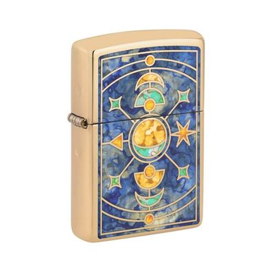 Zippo Benzin-Feuerzeug Messing Star Constellation 60006808, unbefüllt