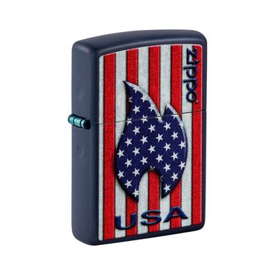 Zippo Benzin-Feuerzeug Navy Blue Patriotic Flame, 60006591 unbefüllt