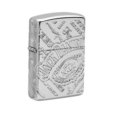 Zippo Benzin-Feuerzeug Armor Case Jack Daniel's poliert, 60006157 unbefüllt