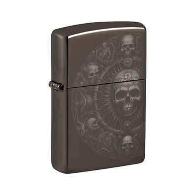 Zippo Benzin-Feuerzeug Black Ice Skull Mandala 60007365, unbefüllt