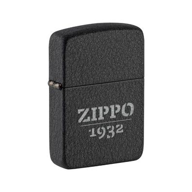Zippo Benzin-Feuerzeug Black Crackle 1941 gelasert, "Zippo 1932", 60007420, unbefüllt