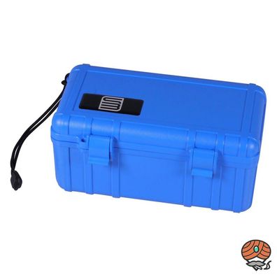 Hauser Cigar Case S3 Reise Humidor aus Acryl in blau für 10-15 Zigarren