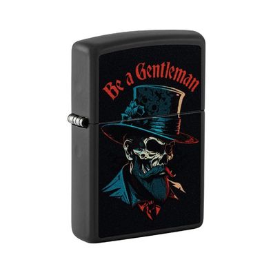 Zippo Benzin-Feuerzeug schwarz matt, Be a Gentleman 60007384, unbefüllt