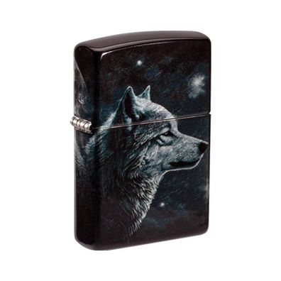 Zippo Benzin-Feuerzeug 540 Tumbled Chrome Wolves 60007392, unbefüllt