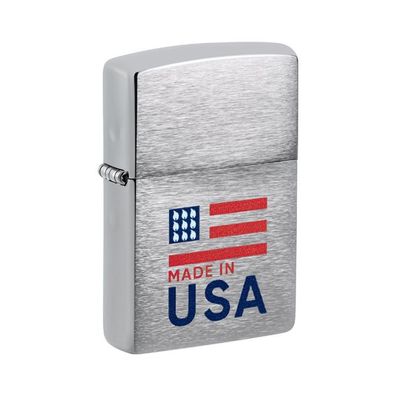 Zippo Benzin-Feuerzeug chrom gebürstet, Made in USA 60007378, unbefüllt