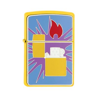 Zippo Benzin-Feuerzeug Sunflower Plakette Pop Art Zippo 2008033, unbefüllt
