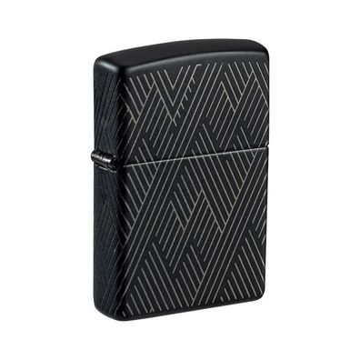 Zippo Benzin-Feuerzeug black gelasert Abstract Lines 60007393, unbefüllt