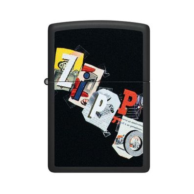Zippo Benzin-Feuerzeug schwarz color Zippo Letters 60007463, unbefüllt