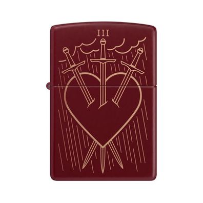 Zippo Benzin-Feuerzeug Merlot Heart Swords 60007475, unbefüllt