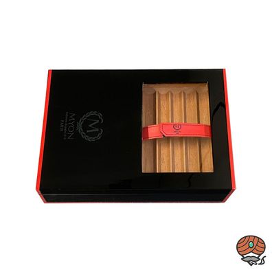 Myon Humidor Schwarz/Rot mit Glasscheibe und Stauraum