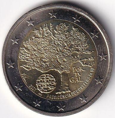 2 Euro Gedenkmünze Potugal - 2007 - "EU Ratspräsidentschaft"