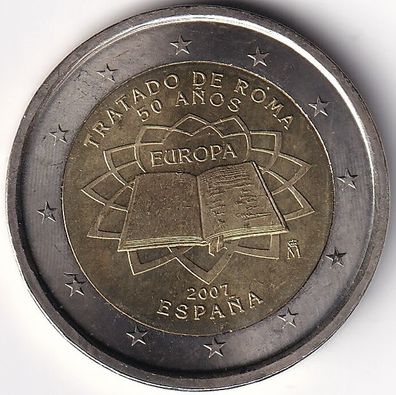 2 Euro Gedenkmünze Spanien - 2007 - "Römische Verträge"