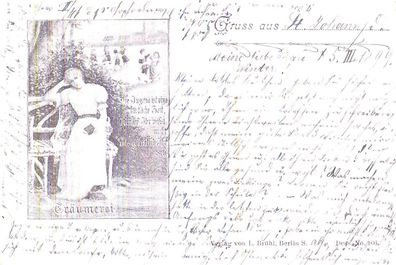 AK-Künstlerkarte, "Träumerei", gelaufen