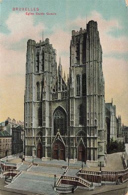 AK Bruxelles (B-1000), Eglise Sainte Gudule, gelaufen am 17.06.1913