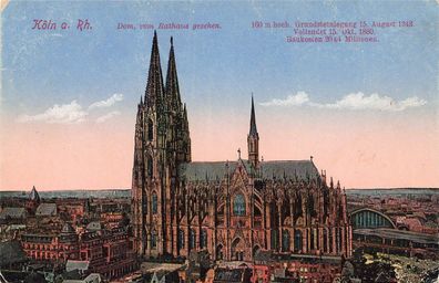 AK Köln (50667), Dom vom Rathaus gesehen, gelaufen 20.12.1916