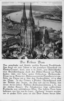 AK Köln (50667), Kölner Dom, n. gelaufen