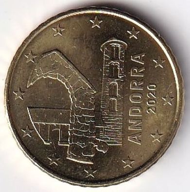 50 Cent Münze Andorra- 2020 - "Kirche von Santa Colomael"