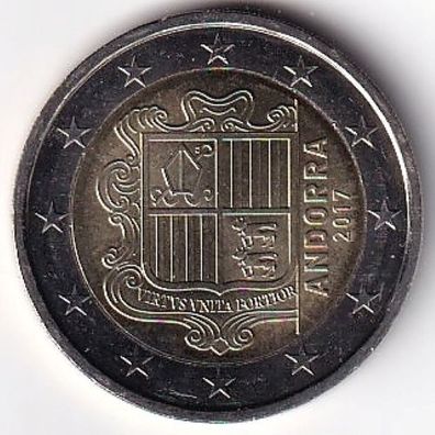 2 Euro Münze Andorra- 2017 - "Andorranisches Staatswappen"