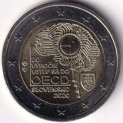 2 Euro Gedenkmünze Slowakei - 2016 - "20. Jahrestag des Beitritts zur OECD"