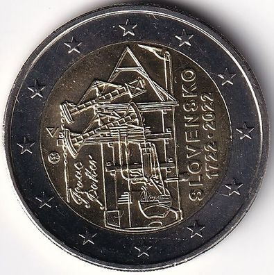 2 Euro Gedenkmünze Slowakei - 2022 - "300. Jahrestag des Baus der ersten Dampfmaschin