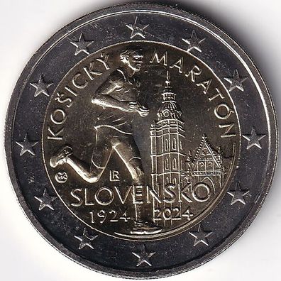 2 Euro Gedenkmünze Slowakei - 2024 - "100. Jahrestag des Internationalen Marthonlauf