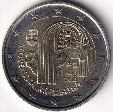 2 Euro Gedenkmünze Slowakei - 2016 - "25. Jahre Slowakische Republik"