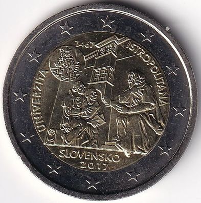 2 Euro Gedenkmünze Slowakei - 2019 - "550. Jahrestag der Gründung der Universitas Ist