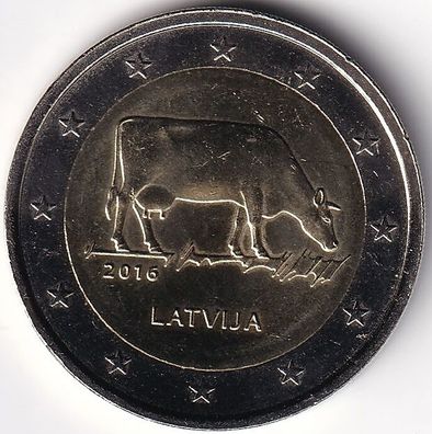 2 Euro Gedenkmünze Lettland - 2016 - "Lettisches Bauernvieh"