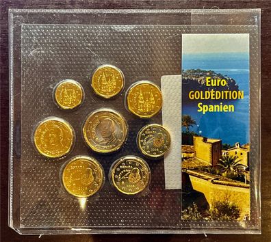 KMS - Spanien 2008 - EURO-Motivsatz - echt vergoldet ("auf Folie verschweißt")