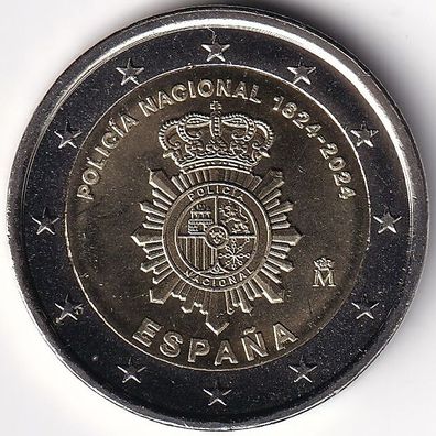 2 Euro Gedenkmünze Spanien - 2024 - "200 Jahre Spanische Nationalpolizei"
