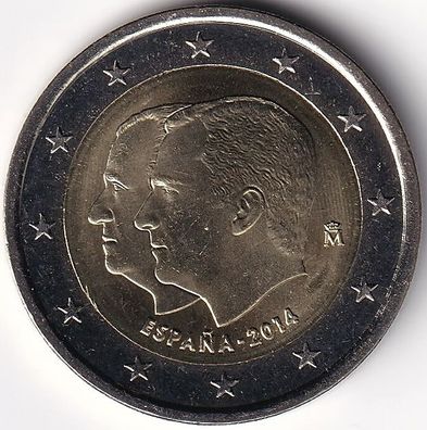 2 Euro Gedenkmünze Spanien - 2014 - "Proklamation v. Felipe VI zum König"