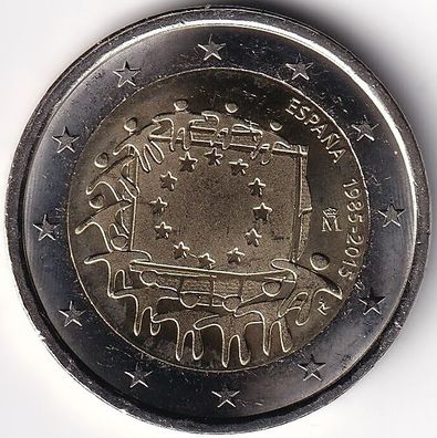 2 Euro Gedenkmünze Spanien - 2015 - "30 Jahre Europaflagge"