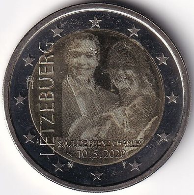 2 Euro Gedenkmünze Luxemburg - 2020 - "Geburt des Thronfolgers Charles" (Reliefprägun