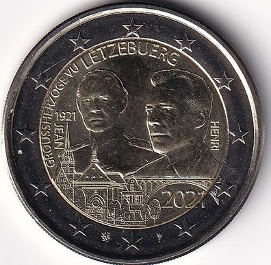 2 Euro Gedenkmünze Luxemburg - 2021 - "100. Geburtstag v. Großherzog Jean" (ST)