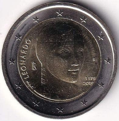 2 Euro Gedenkmünze Italien - 2019 - "500. Todestag v. Leonardo da Vinci"
