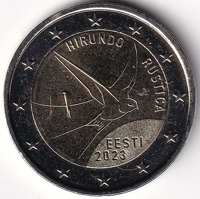 2 Euro Gedenkmünze Estland - 2023 - "Nationalvogel Rauchschwalbe"