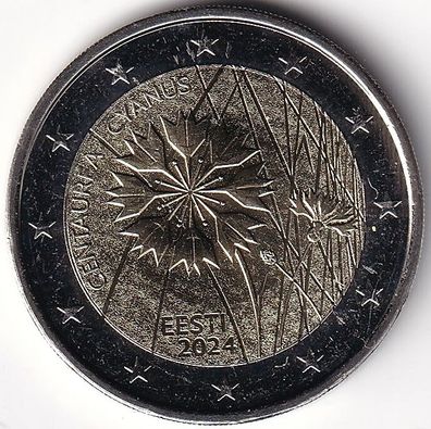 2 Euro Gedenkmünze Estland - 2024 - "Die Kornblume als estnische Nationalblume"