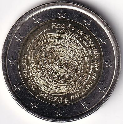 2 Euro Gedenkmünze Potugal - 2024 - "50. Jubileum d. 25. April 1974"