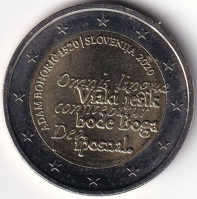 2 Euro Gedenkmünze Slowenien - 2020 - "500. Geburtstag v. Asdam Bohoic"