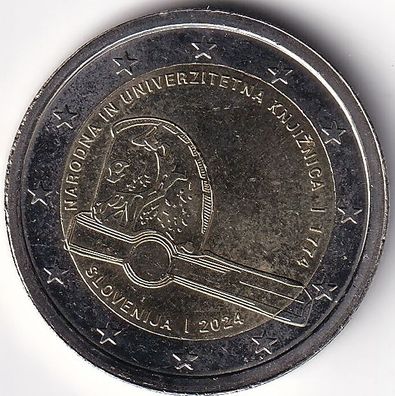 2 Euro Gedenkmünze Slowenien - 2024 - "250 Jahre National- u. Universitäts-Bibliothek