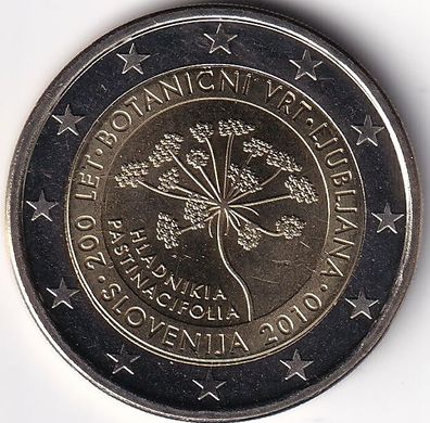 2 Euro Gedenkmünze Slowenien - 2010 - "200. Jahre Botanischer Garten Ljubljana"