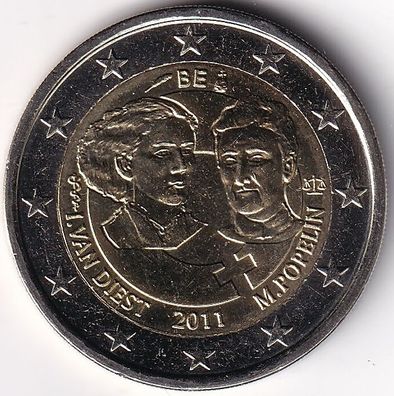 2 Euro Gedenkmünze Belgien - 2011 - "100 Jahre Intern. Frauentag"