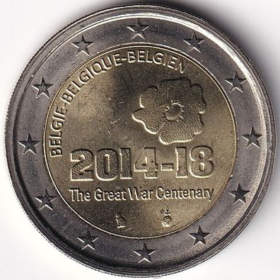 COI-0956 - 2 Euro Gedenkmünze Belgien - 2014 - "100. Jahrestag Ausbruch Erster Weltkr