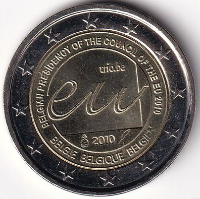 2 Euro Gedenkmünze Belgien - 2010 - "EU-Ratspräsidentschaft"