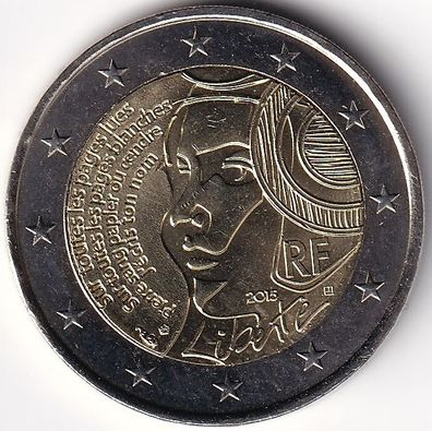 2 Euro Gedenkmünze Frankreich - 2015 - "225 Jahrestag d. Förderationsfestes"
